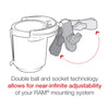 RAM self levelling bottle holder with clamp