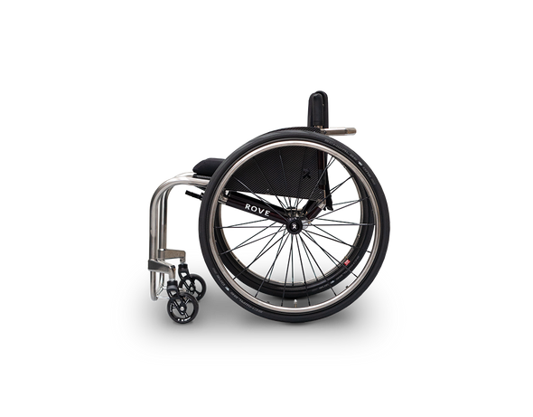 Rove Custom Rigid Frame Wheelchair: Made with Carbon Fiber and 3D-Printed Titanium.